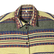 Load image into Gallery viewer, Vintage 90&#39;s Aztec Crazy Abstract Patterned Long Sleeve Wool Blend Flannel Over Shirt
