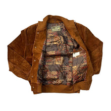 Load image into Gallery viewer, Vintage 90&#39;s KATY PEL Classic Brown Genuine Real Suede Leather Button Bomber Jacket
