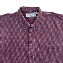 Load image into Gallery viewer, Vintage 90's World Island Made In USA Burgundy Patterned Long Sleeve Cotton Shirt
