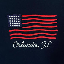 Load image into Gallery viewer, Alstyle ORLANDO, FL Embroidered Souvenir Tourist Spellout Navy Blue T-Shirt
