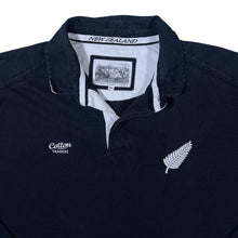 Load image into Gallery viewer, Cotton Traders New Zealand All Blacks Long Sleeve Black Cotton Rugby Polo Shirt

