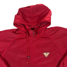 Load image into Gallery viewer, Vintage 90&#39;s GUESS Big Logo Graphic Red Hooded Windbreaker Jacket
