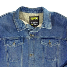 Load image into Gallery viewer, ATLAS FOR MEN Sherpa Fleece Lined Blue Denim Trucker Jacket
