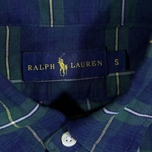 Load image into Gallery viewer, Ralph Lauren Navy Blue Green Tartan Plaid Check Long Sleeve Button-Up Shirt
