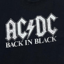 Load image into Gallery viewer, AC/DC &quot;Back In Black&quot; Logo Spellout Graphic Hard Rock Band T-Shirt
