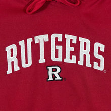 Load image into Gallery viewer, Old Varsity Brand RUTGERS College Embroidered Spellout Polyester Pullover Hoodie
