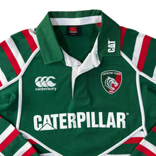 Load image into Gallery viewer, Canterbury LEICESTER TIGERS Caterpillar Colour Block Striped Rugby Long Sleeve Polo Shirt

