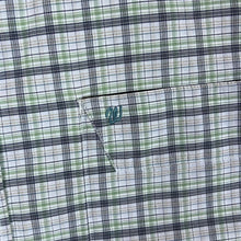 Load image into Gallery viewer, Early 00&#39;s WRANGLER White Green Multi Plaid Check Short Sleeve Cotton Shirt
