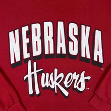 Load image into Gallery viewer, Vintage 90&#39;s NCAA NEBRASKA HUSKERS Made In USA College Sports Graphic Red Sweatshirt
