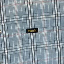 Load image into Gallery viewer, Vintage WRANGLER Blue Plaid Check Popper Button Short Sleeve Cotton Shirt
