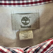 Load image into Gallery viewer, Timberland Red Blue White Plaid Check Short Sleeve Cotton Button-Up Shirt
