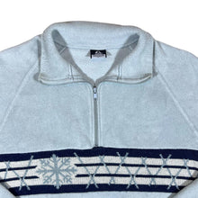 Load image into Gallery viewer, Vintage ACTIVE SWISS DESIGN Snowflake Woven Panel 1/2 Zip Fleece Sweatshirt
