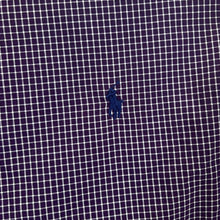 Load image into Gallery viewer, Polo Ralph Lauren &quot;Custom Fit&quot; Purple White Check Long Sleeve Cotton Dress Shirt
