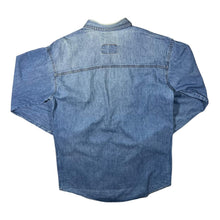 Load image into Gallery viewer, Vintage Cowboy Western Embroidered Patterned Blue Denim Long Sleeve Shirt
