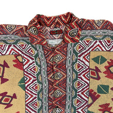 Load image into Gallery viewer, Vintage Energy Abstract Crazy Patterned 100% Viscose Short Sleeve Shirt
