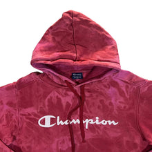 Load image into Gallery viewer, CHAMPION Classic Big Logo Spellout Graphic Red Tie Dye Pullover Hoodie
