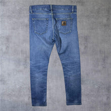 Load image into Gallery viewer, Carhartt "Rebel Pant" Classic Blue Denim Slim Tapered Fit Jeans
