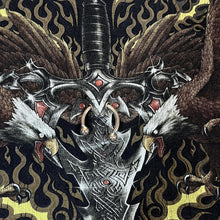 Load image into Gallery viewer, ROCK CHANG Gothic Fantasy Biker Eagle Sword Graphic Black T-Shirt
