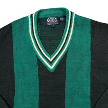 Load image into Gallery viewer, Vintage 90's POINT ZERO Made In Korea Colour Block Striped Acrylic Knit V-Neck Sweater Jumper
