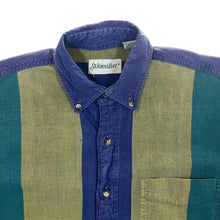 Load image into Gallery viewer, Vintage 90&#39;s St. John&#39;s Bay Colour Block Striped Long Sleeve Button-Up Cotton Shirt
