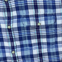 Load image into Gallery viewer, Lucky Brand "Classic Fit" Cowboy Western Plaid Check Long Sleeve Popper Cotton Shirt
