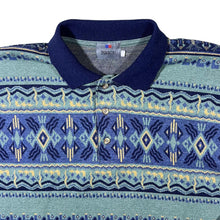 Load image into Gallery viewer, Vintage 90&#39;s Brice Crazy Abstract Patterned Cotton Acrylic Long Sleeve Polo Shirt
