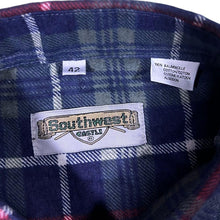 Load image into Gallery viewer, Vintage Southwest Castle Tartan Plaid Check Cotton Long Sleeve Flannel Shirt
