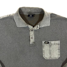Load image into Gallery viewer, KALAMTON Stonewash Trim Khaki-Grey Cotton Elastane Long Sleeve Polo Shirt

