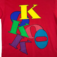 Load image into Gallery viewer, Vintage 90's KOKO Sport Bold Multi Colour Spellout Graphic Red Cotton T-Shirt
