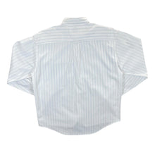 Load image into Gallery viewer, Dockers Embroidered Logo Blue White Striped Long Sleeve Cotton Button-Up Shirt

