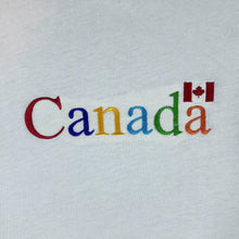 Load image into Gallery viewer, Vintage International Sport CANADA Embroidered Rainbow Spellout White T-Shirt
