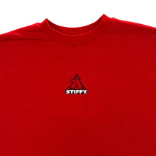 Load image into Gallery viewer, STIFFY &quot;Demon Boarder&quot; Surfer Skater Logo Spellout Graphic Red T-Shirt
