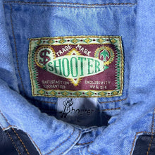 Load image into Gallery viewer, Vintage Shooter Cowboy Western Blue Denim Popper Long Sleeve Cotton Shirt
