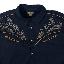 Load image into Gallery viewer, Atlas For Men Cowboy Western Black Brown Cotton Long Sleeve Shirt

