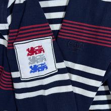 Load image into Gallery viewer, Cotton Traders Classics Three Lions Multi Striped Long Sleeve Rugby Polo Shirt
