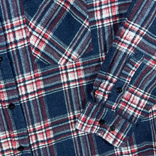 Load image into Gallery viewer, Vintage Vesta Grey Red White Plaid Check Long Sleeve Cotton Flannel Shirt
