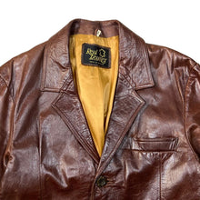 Load image into Gallery viewer, Vintage 90&#39;s REAL LEATHER Made In England Genuine Brown Leather Button Blazer Jacket
