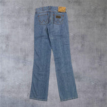 Load image into Gallery viewer, Deadstock Wrangler “Jade” Bootcut Low Waist Zip Fly Blue Denim Jeans
