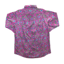 Load image into Gallery viewer, Lauren Ralph Lauren Floral Flower Patterned Purple Pink Rolled Sleeve Shirt
