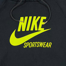 Load image into Gallery viewer, NIKE SPORTSWEAR Classic Big Logo Spellout Graphic Black Pullover Hoodie
