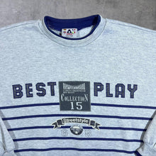 Load image into Gallery viewer, Vintage 90&#39;s Active Swiss Design &quot;Best Play Streetstyle&quot; Colour Block Grey Blue Sweatshirt
