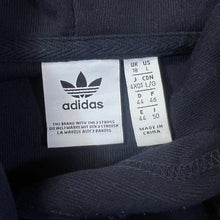 Load image into Gallery viewer, ADIDAS Big Logo Spellout Graphic All-Over Print Polyester Navy Blue Pullover Hoodie
