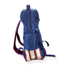 Load image into Gallery viewer, Early 00&#39;s Adidas Blue Red White Three Stripe Rucksack Backpack Bag
