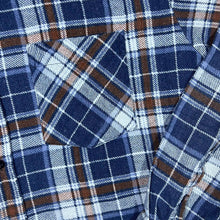 Load image into Gallery viewer, Vintage Speed.A Blue White Red Plaid Check Long Sleeve Cotton Flannel Shirt
