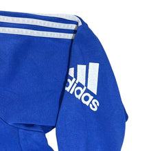 Load image into Gallery viewer, ADIDAS Three Stripe Classic Embroidered Mini Logo Blue Zip Hoodie
