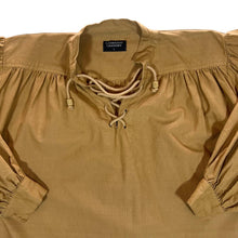 Load image into Gallery viewer, Vintage LEONARDO CARBONE Tan Brown Cotton Medieval Artist Lace-Up Smock Pullover Shirt
