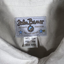 Load image into Gallery viewer, Vintage John Baner Cowboy Western Indigo Denim Panel Beige Cotton Long Sleeve Shirt
