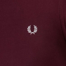 Load image into Gallery viewer, FRED PERRY &quot;Slim Fit&quot; Embroidered Mini Laurel Logo Burgundy Short Sleeve Polo Shirt
