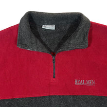 Load image into Gallery viewer, Vintage REAL MEN Embroidered Mini Logo Colour Block 1/4 Zip Pullover Fleece Sweatshirt
