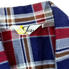 Load image into Gallery viewer, Vintage 80&#39;s JOSS Blue Red White Plaid Check Long Sleeve Cotton Shirt
